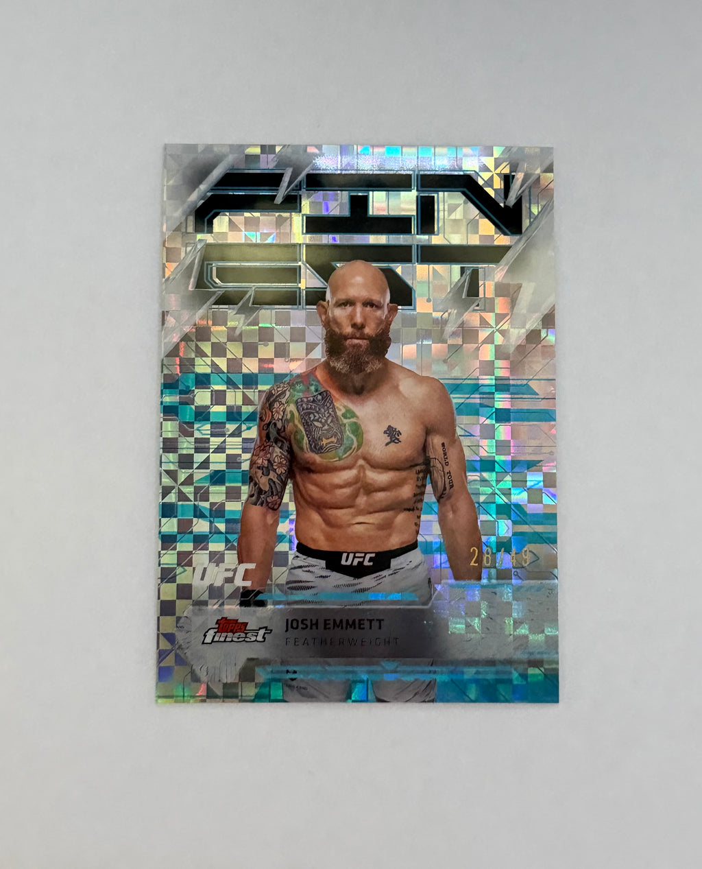 2025 Topps Finest UFC Josh Emmett /49 Checkerboard Refractor #297 Featherweight