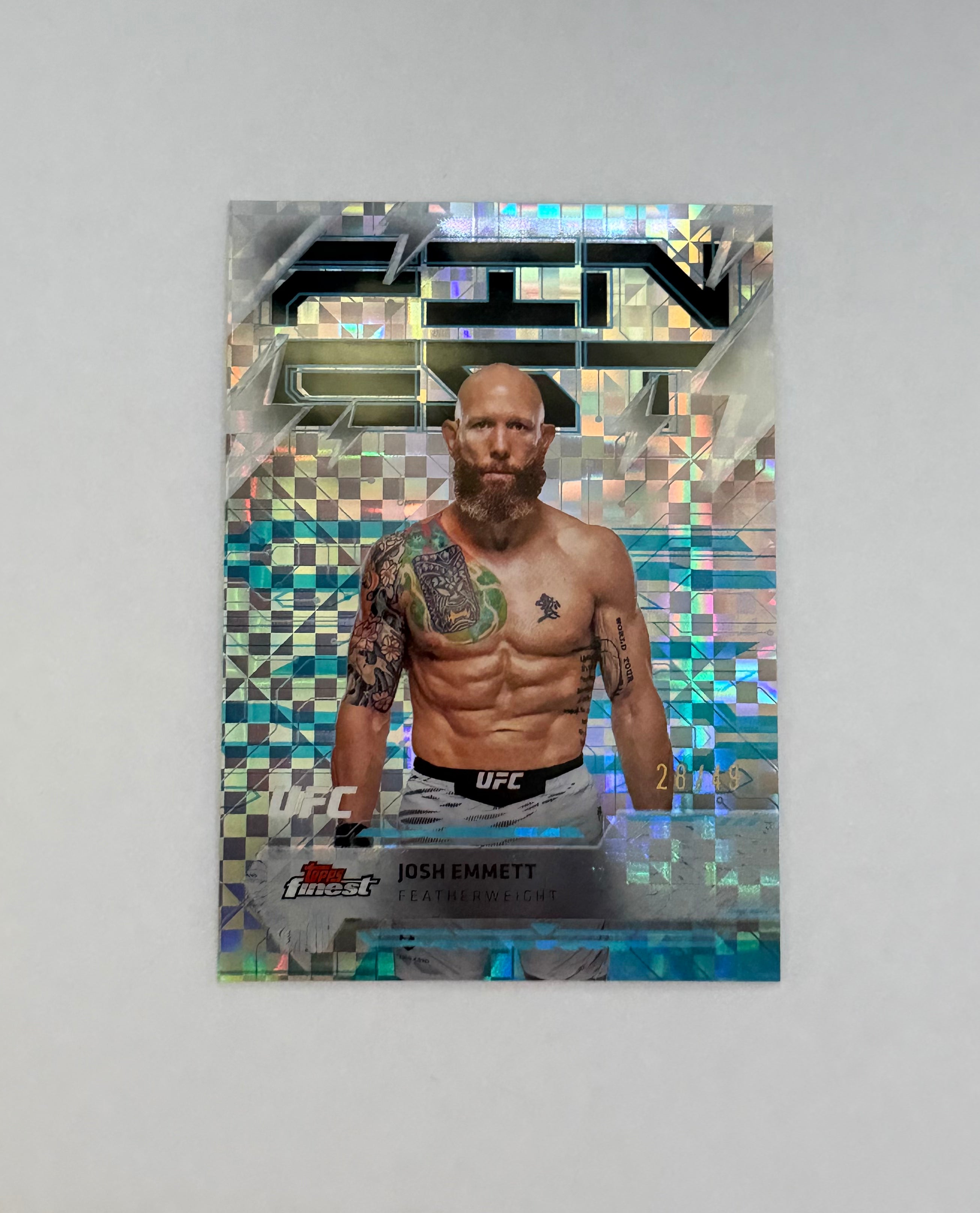 2025 Topps Finest UFC Josh Emmett /49 Checkerboard Refractor #297 Featherweight