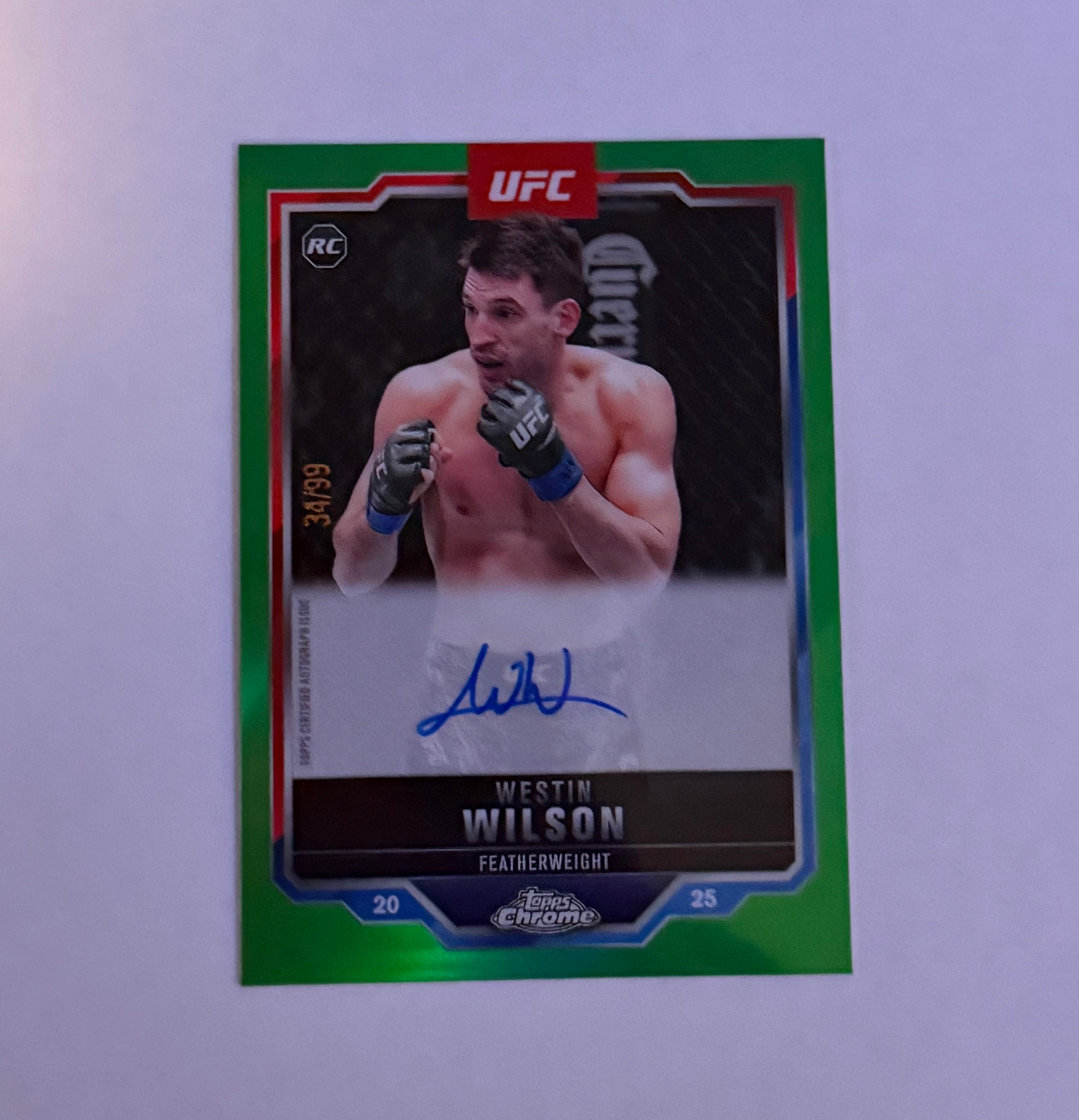 2025 Topps Chrome UFC - Westin Wilson Rookie /99 Autograph Green Refractor