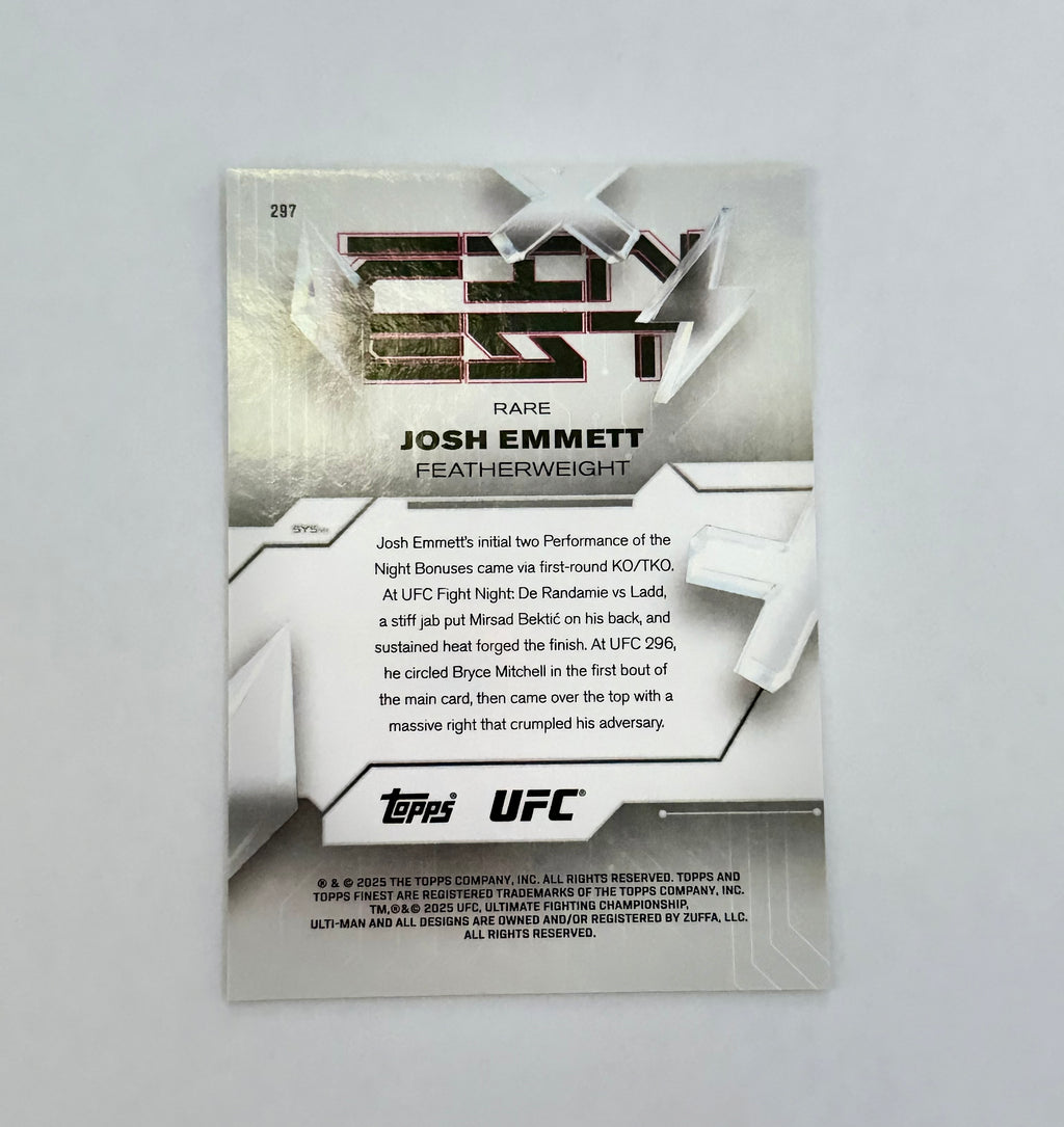 2025 Topps Finest UFC Josh Emmett /49 Checkerboard Refractor #297 Featherweight