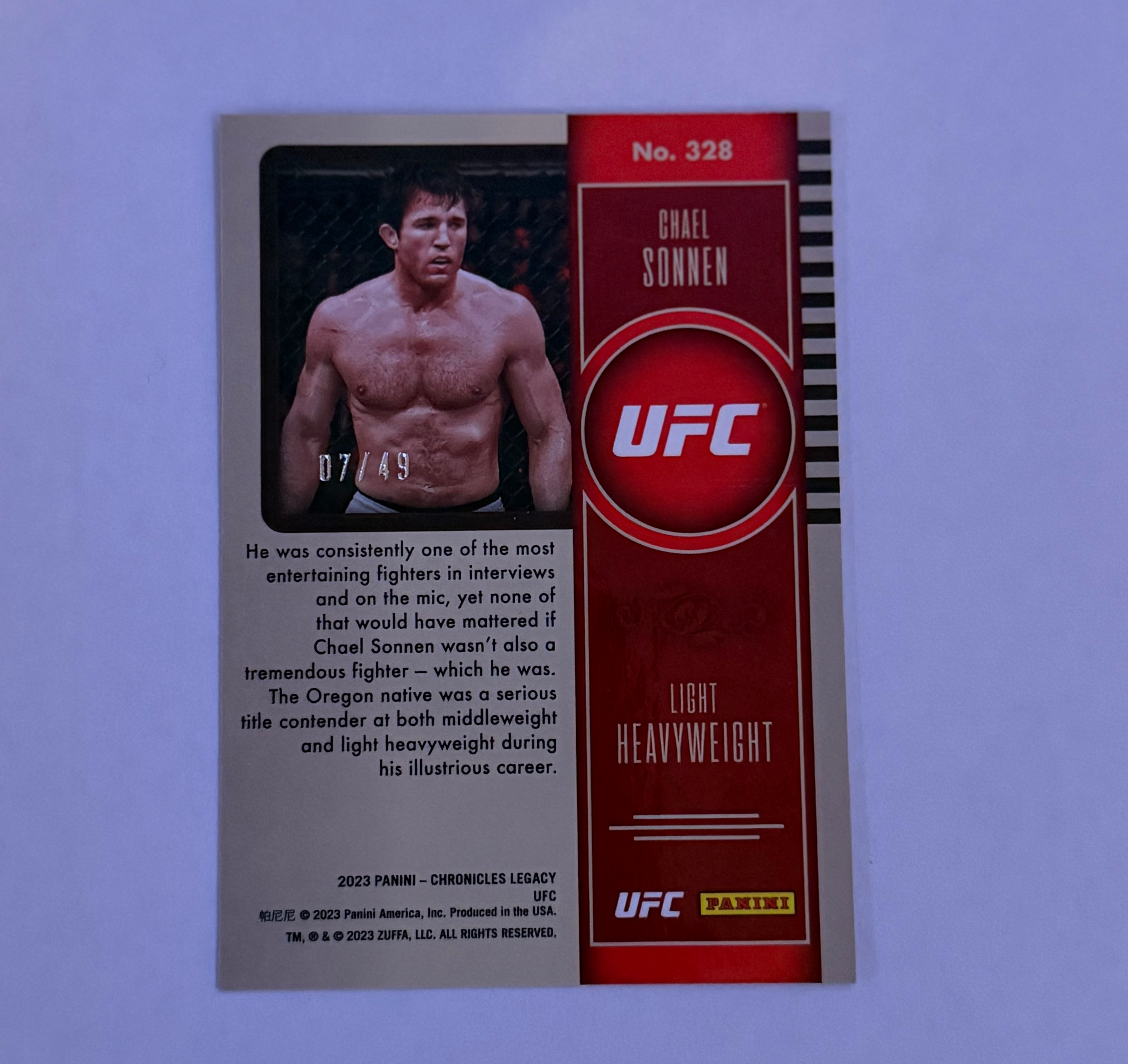 2023 Panini Chronicles UFC - Legacy Premium Chael Sonnen /49 Purple #328